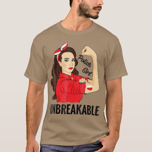 Polish Girl Unbreakable Polska Flag T-shirt (Voorkant)