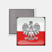Polish glossy flag magneet (Voorkant / Achterkant)