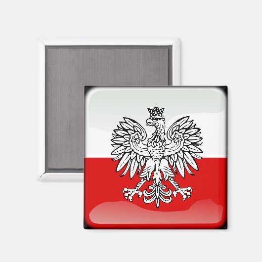 Polish glossy flag magneet (Voorkant / Achterkant)