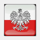 Polish glossy flag magneet (Voorkant)