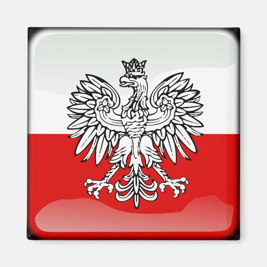 Polish glossy flag magneet (Voorkant)