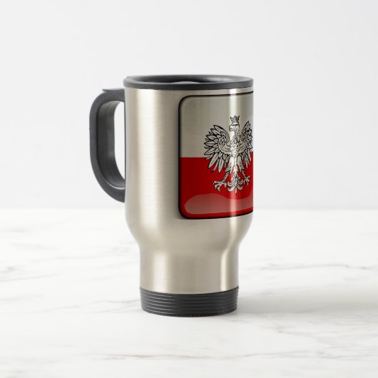 Polish glossy flag reisbeker (Voorkant links)