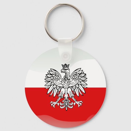 Polish glossy flag sleutelhanger (Voorkant)