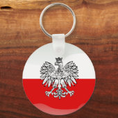 Polish glossy flag sleutelhanger (Voorkant)