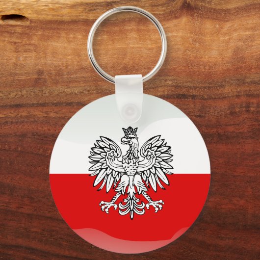 Polish glossy flag sleutelhanger (Voorkant)
