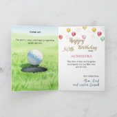 Polish Golfer Birthday Card, Retro Lady, Poland Kaart (Binnen)