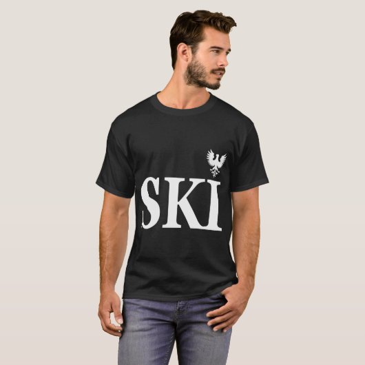 Polish Heritage Ski Achternaam T-shirt (Voorkant volledig)
