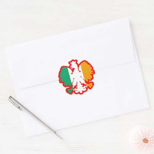 POLISH/IRISH FLAG RONDE STICKER (Envelop)