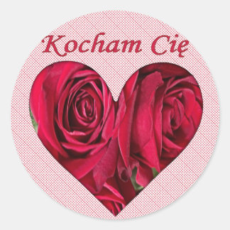 Polish Love You Red Roses Ronde Sticker