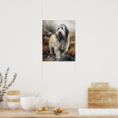 Polish Lowland Sheepdog Hond Art Print Poster (Keuken)
