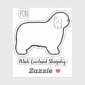Polish Lowland Sheepdog PON Dog Silhouette Sticker (Vel)