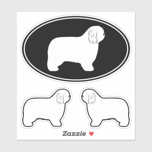 Polish Lowland Sheepdog PON Silhouettes Stickers (Vel)