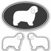 Polish Lowland Sheepdog PON Silhouettes Stickers (Voorkant)