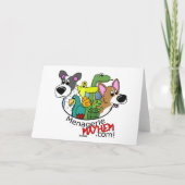 Polish Lowland Sheepdog Reindeer Christmas Kaart (Achterkant)