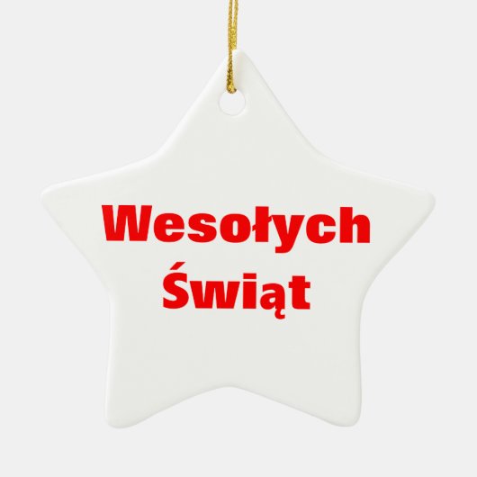 POLISH MERRY CHRISTMAS KERAMISCH ORNAMENT (Voorkant)