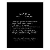 Polish Mum Gift - MAMA Definitie Zwart Perfect Poster (Voorkant)
