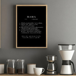 Polish Mum Gift - MAMA Definitie Zwart Perfect Poster