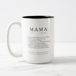 Polish Mum Gift - MAMA enorme definitie Tweekleurige Koffiemok
