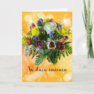 Polish name day card imieniny greeting card feestdagen kaart