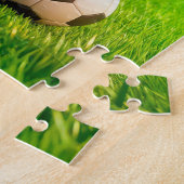 Polish pierogi soccer player on bright stadium fie legpuzzel (Zijkant)