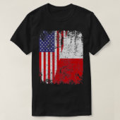 POLISH ROOTS Half-American Flag USA POLAND FLAG T-shirt (Design voorkant)
