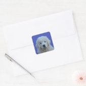 Polish Tatra Sheepdog Sticker op blauwe achtergron (Envelop)
