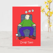 Polish Vaderdag Cartoon Humor Kaart (Gele Bloem)