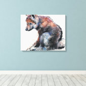 Polish Wolf Pup 2001 Canvas Afdruk (Insitu (Houten vloer))