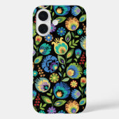 Polish Wycinanki Floral on Black Case-Mate iPhone Case (Achterkant)