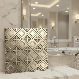 Polished Pewter Metallic Geometric #13 ID1227 Tegeltje