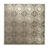 Polished Pewter Metallic Geometric #13 ID1227 Tegeltje (Voorkant)