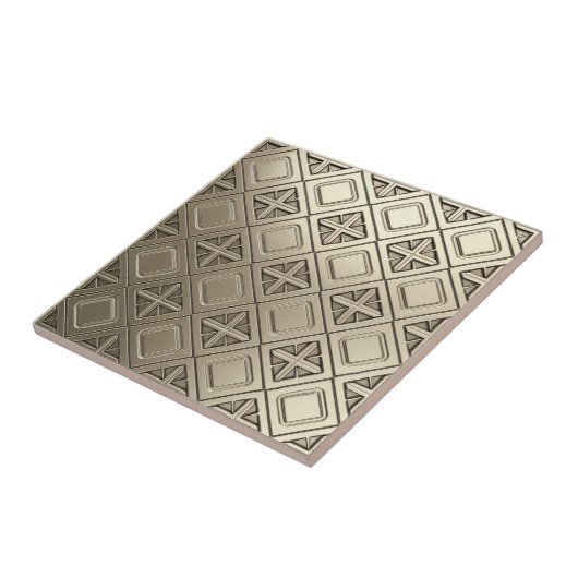Polished Pewter Metallic Geometric #13 ID1227 Tegeltje (Zijkant)