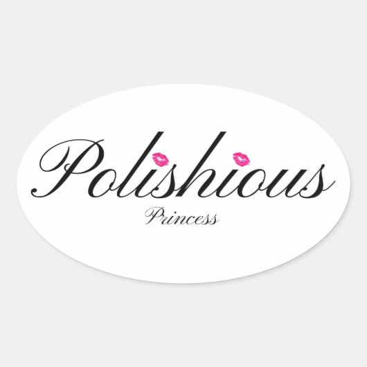 Polishious Princess Ovale Stickers, Glanzend Ovale Sticker (Voorkant)