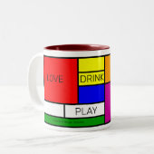 Polismatische samenstelling 1 neoplasticisme de St Tweekleurige Koffiemok (Voorkant links)