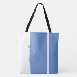 Politblauw Modern Verticale Banden Tote Bag