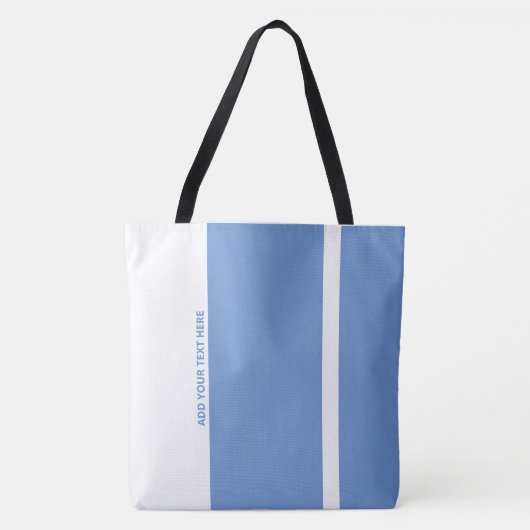 Politblauw Modern Verticale Banden Tote Bag (Voorkant)