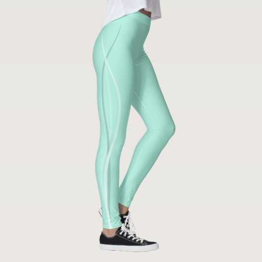 Polite Blue Waterverf Swaching Lines Graphic Leggings (Rechts)