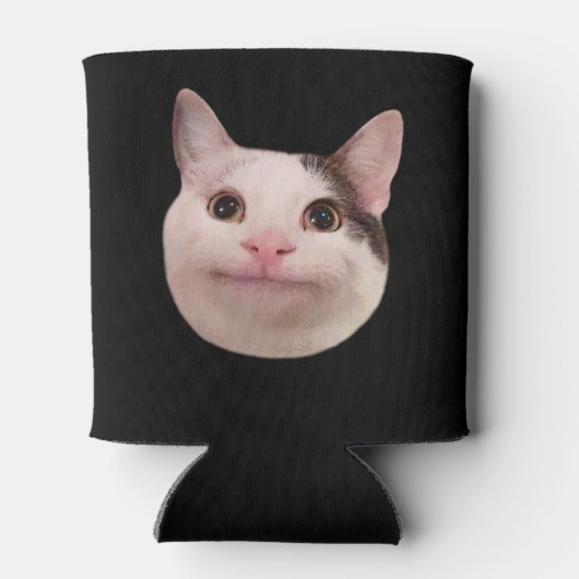 Polite Cat Meme Dubbelzijdig Zwart Blikjeskoeler (Achterkant)
