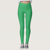 Polite Green Minimal Swaying Lines Graphic Leggings (Voorkant)