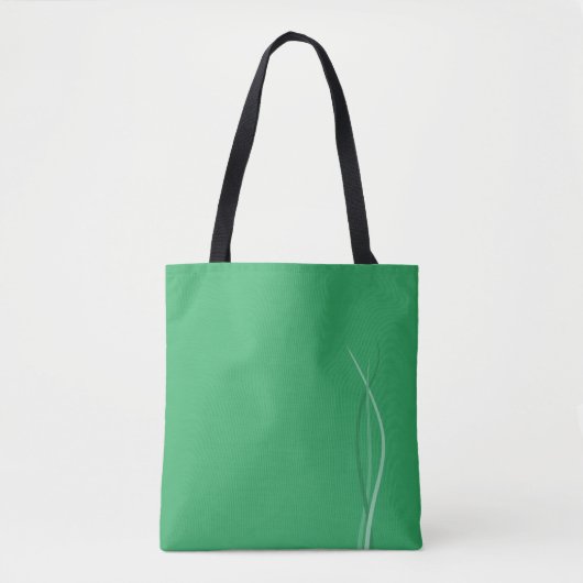 Polite Green Minimal Swaying Lines Graphic Tote Bag (Voorkant)