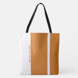 Polite Oranje moderne verticale banden Tote Bag