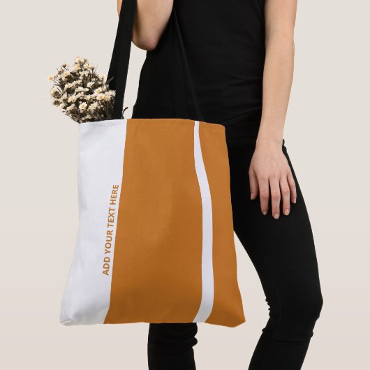 Polite Oranje moderne verticale banden Tote Bag (Dichtbij)
