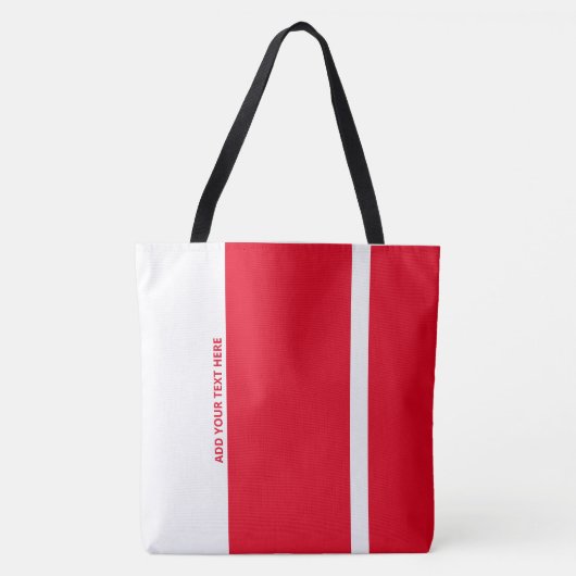 Polite Red Modern Verticale Banden Tote Bag (Voorkant)