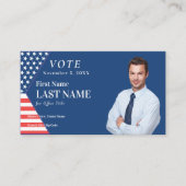 Political Custom Election Campaign Blue Candidate Visitekaartje (Voorkant)
