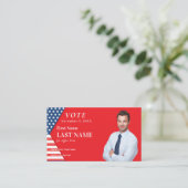 Political Custom Election Campaign Red Candidate Visitekaartje (Staand voorkant)