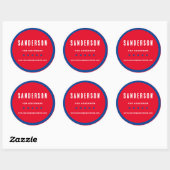 Political Election Campaign Name Red White Blue Ronde Sticker (Vel)