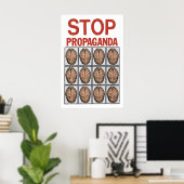 Political Poster Stop Propaganda  use your brain (Thuiskantoor)