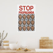 Political Poster Stop Propaganda  use your brain (Keuken)