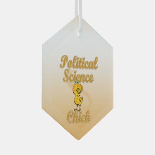 Political Science Chick Glas Ornament (Voorkant Rechts)
