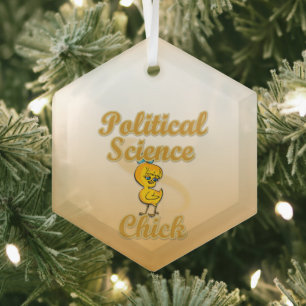 Political Science Chick Glas Ornament